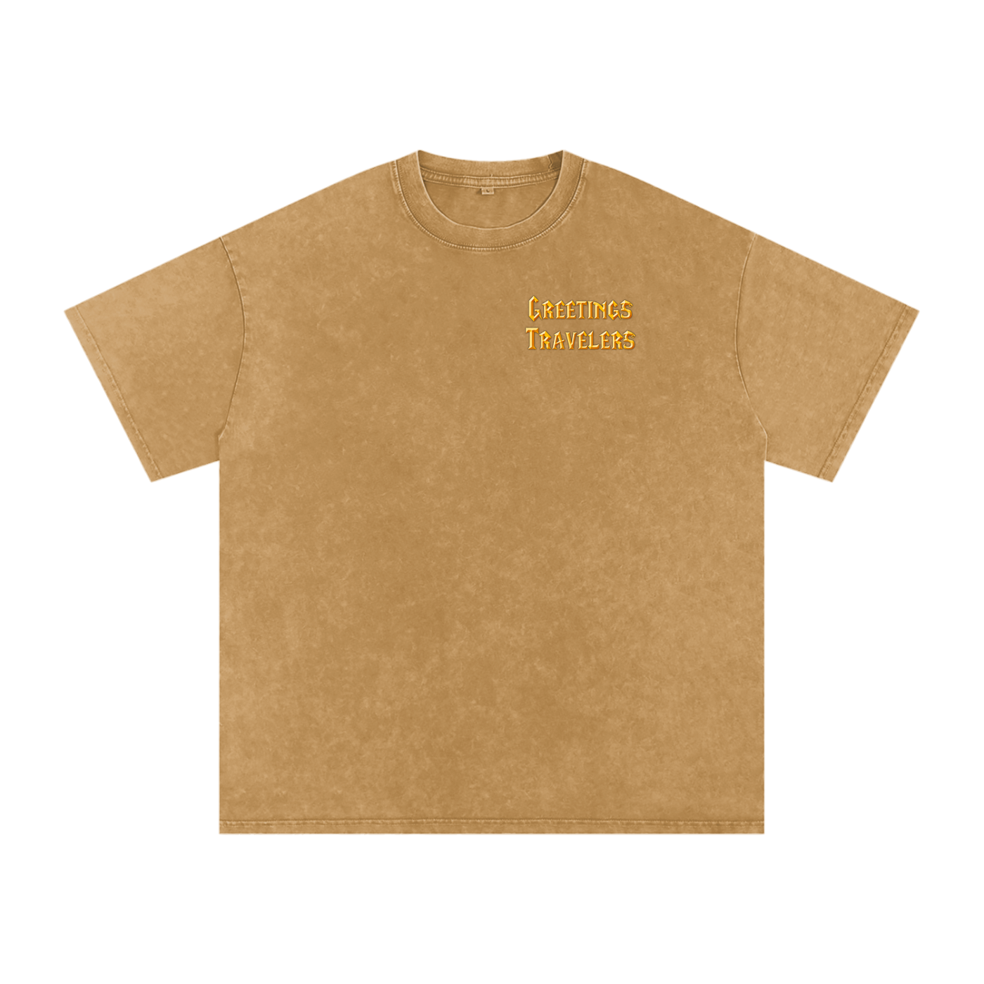 GREETINGS TRAVELER- Snow Washed Oversized Cotton Traveler-Shirt