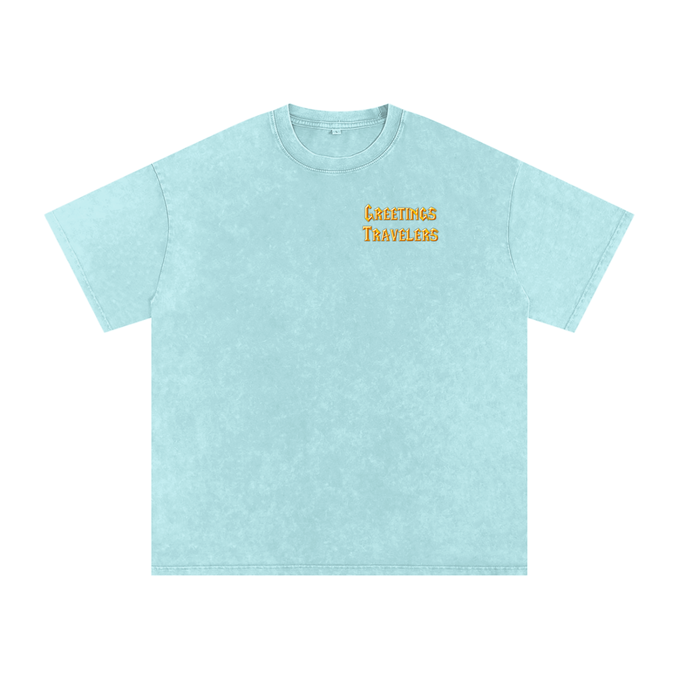 GREETINGS TRAVELER- Snow Washed Oversized Cotton Traveler-Shirt