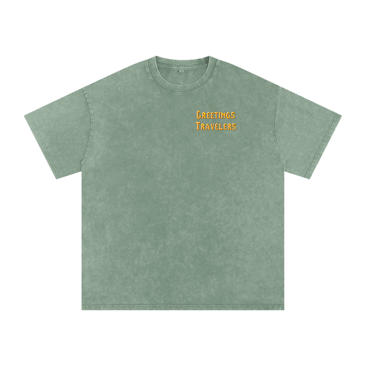 GREETINGS TRAVELER- Snow Washed Oversized Cotton Traveler-Shirt
