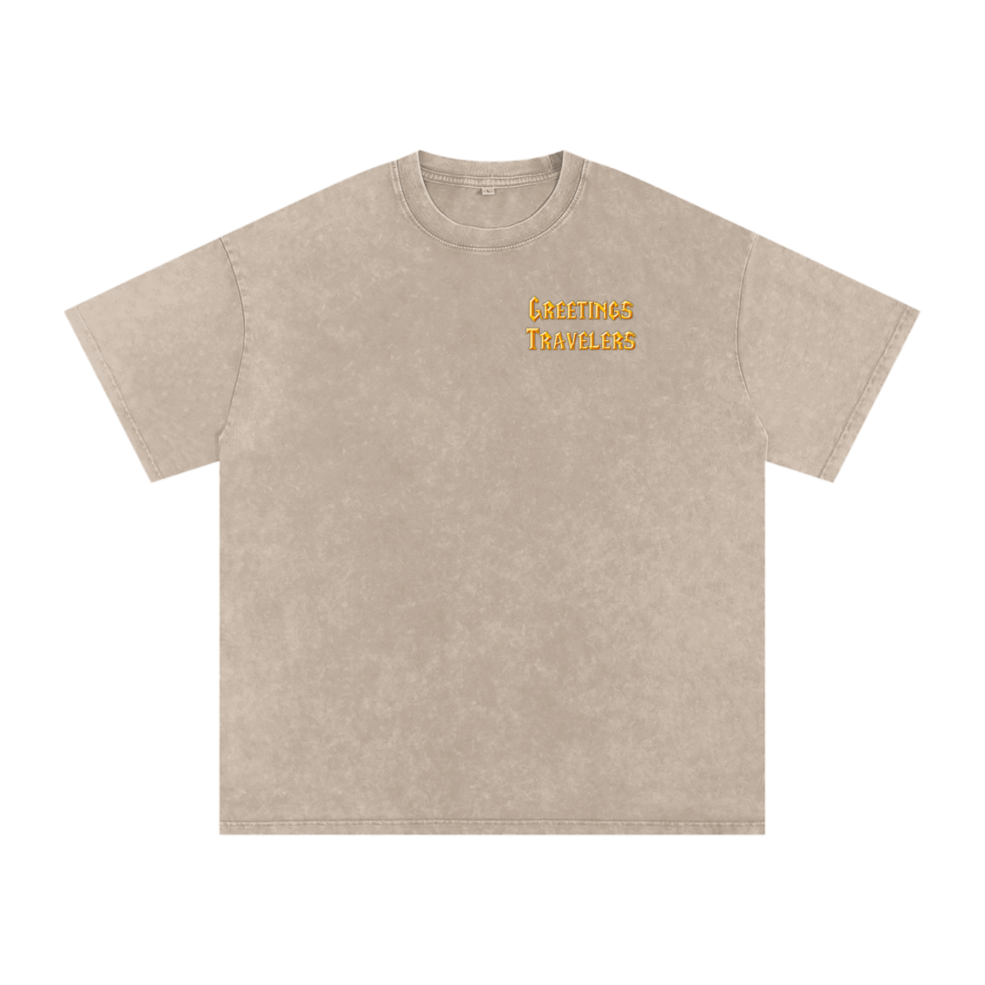 GREETINGS TRAVELER- Snow Washed Oversized Cotton Traveler-Shirt