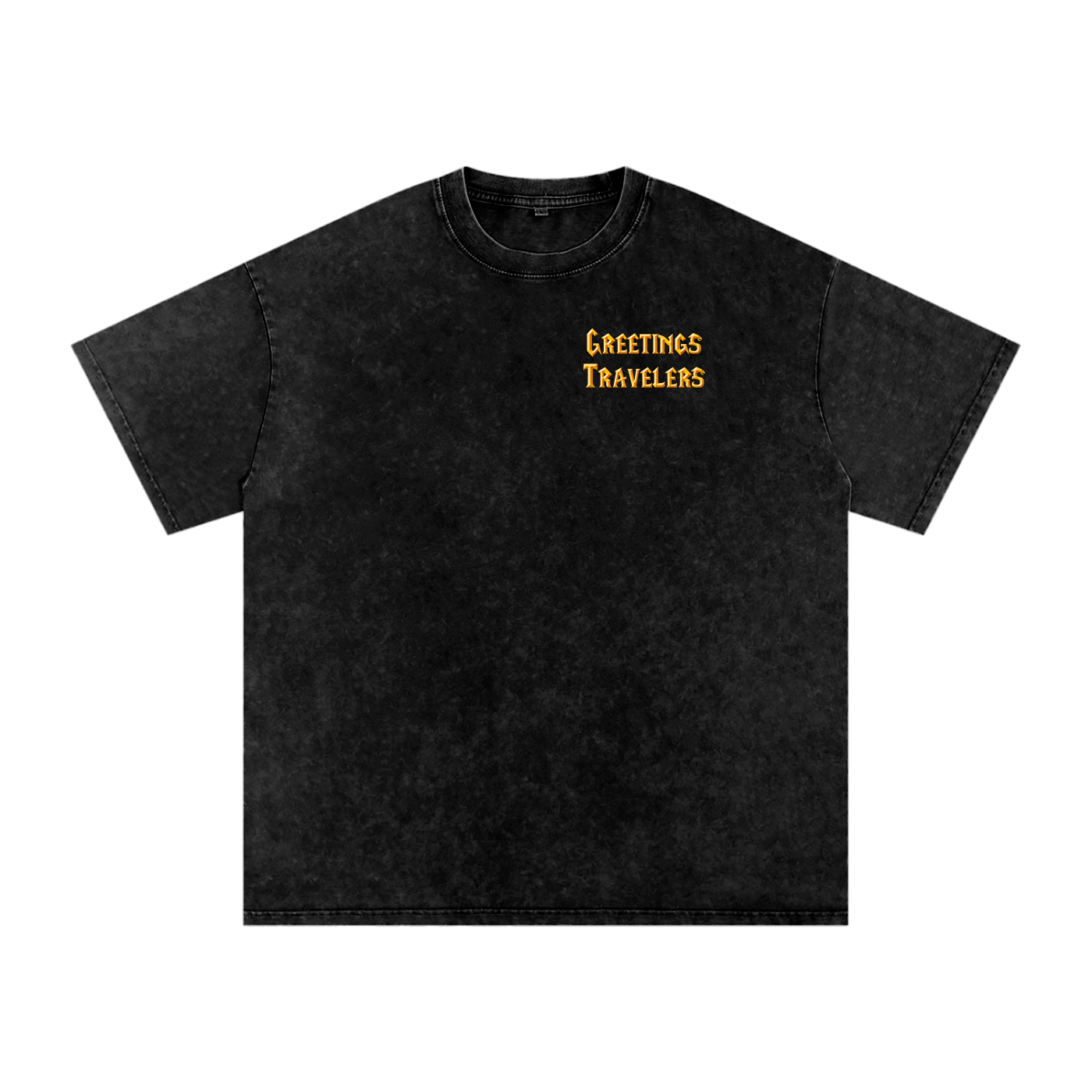 GREETINGS TRAVELER- Snow Washed Oversized Cotton Traveler-Shirt